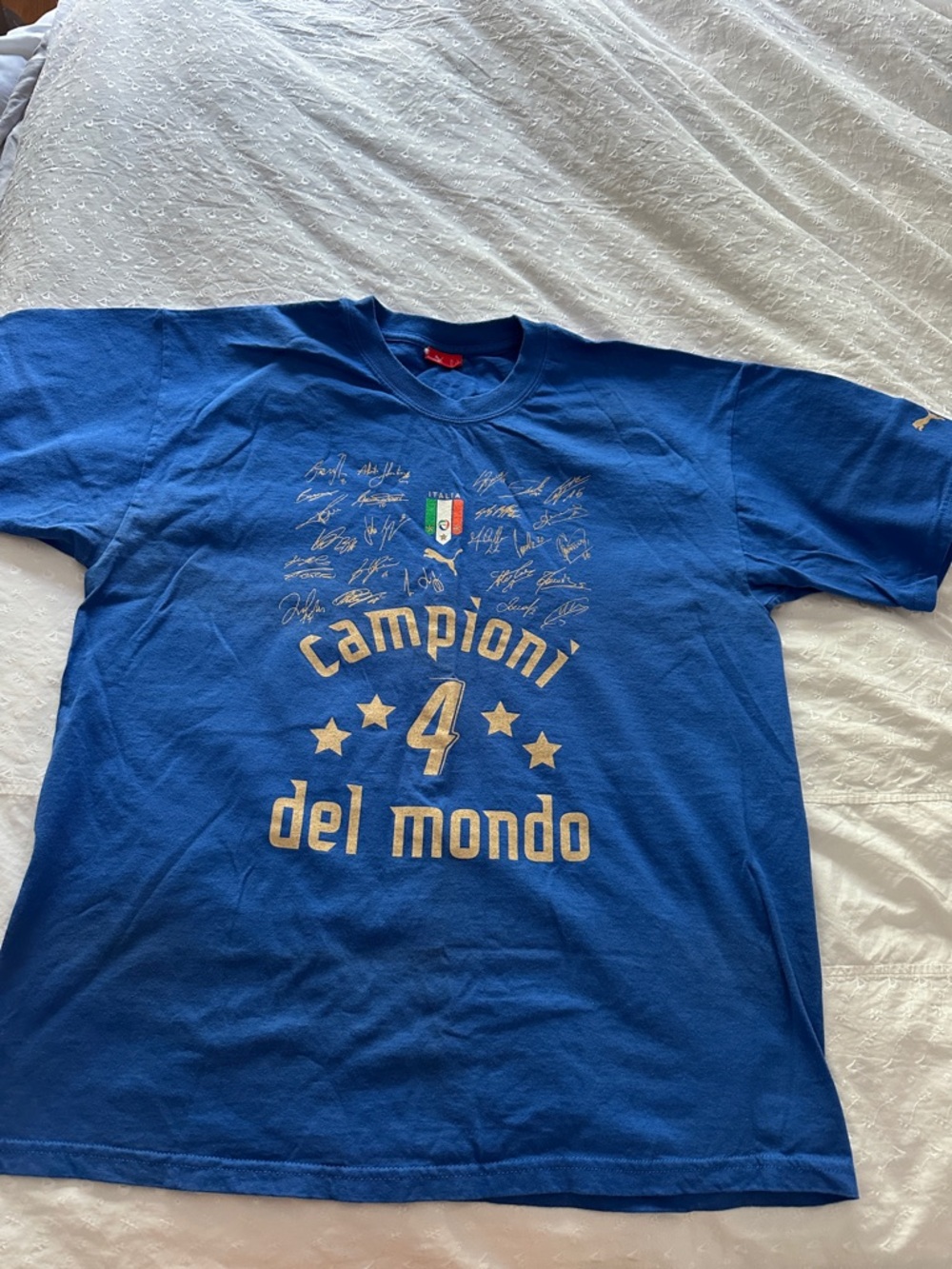 Puma Blue Graphic 'Campioni 4 del mondo' Tee